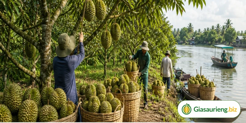 Giá sầu riêng ĐBSCL hôm nay: vì sao miền Tây thường có nhịp giá riêng