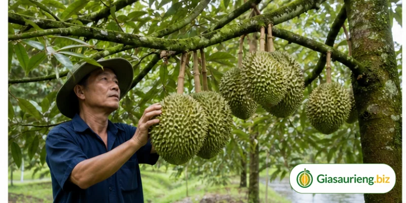Giá sầu riêng Đồng Nai: vì sao giá tại vườn có thể lệch điểm thu mua?