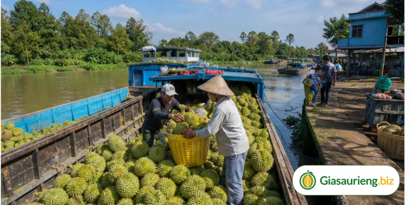Kiểm hàng và phân loại khi theo dõi giá sầu riêng loại A