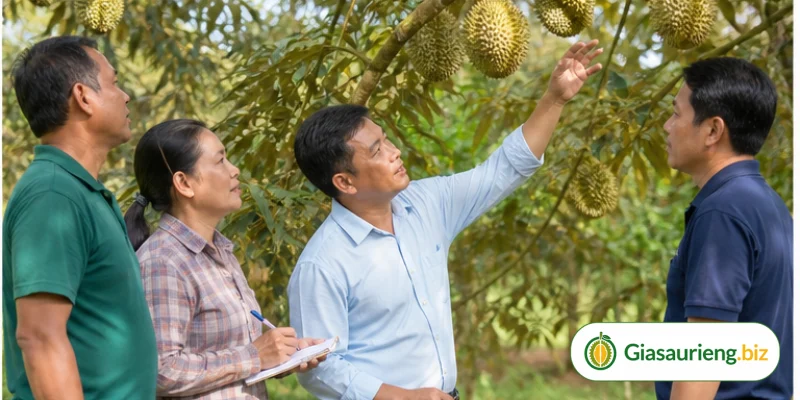 Kiểm hàng và phân loại khi theo dõi giá sầu riêng Tây Nguyên theo vùng